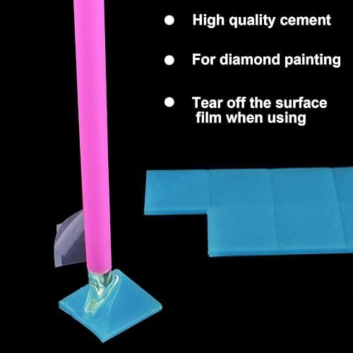 FEBSNOW 60Pcs Painting Glue Clay DIY Diamond Embroidery Wax Tool Set | Diamond Art Wax Pads, Blue Color Putty, Wax Refills for Crafters, Diamond Art Painting Accessories and Tools thumbnail 3