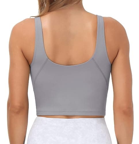 THE GYM PEOPLE Womens' Sports Bra Longline Wirefree Padded with Medium Support thumbnail 3