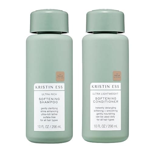Kristin Ess Hair Softening Moisture Repair Shampoo and Conditioner Set for Curly + Thick Hair – Sulfate Free + Color Safe + Gentle - Anti-Frizz - Deep Conditioner for Color Treated & Dry Damaged Hair - Image 1