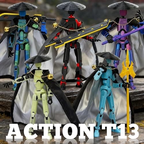 SGYYSG T13 Assembly Completed Action Figures,T-13 Action Figure, Robo 13 3D Printed Action Figure - The Ultimate Hero for Action-Packed Playtime,5.2 Inch, Blue Green thumbnail 6