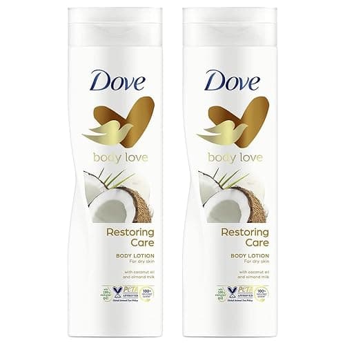 Dove Body Love Soin Rénovateur Soin Corps Peau Sèche à l'Huile de Coco et Lait d'Amande 400 ml - Lot de 2 - Image 1