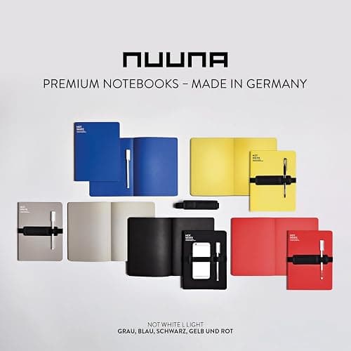 Nuuna Notizbuch A5+ | Not White L Light - Blau | 144 blaue Seiten | 120g blaues Premium-Papier | mit Stift- und Smartphonehalterung | Gelstift weiß | nachhaltig produziert in Deutschland thumbnail 7