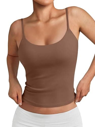Trendy Queen Womens Spaghetti Strap Tank Top Summer Double Lined Workout Camisole Going Out Cute Tops Y2k Teen Girl Basic - Image 1