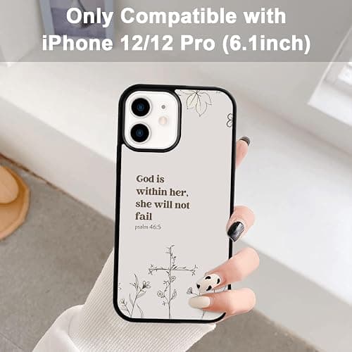 Axulimin [God is Within Her She Will Not Fail Psalm] Bible Christian Women Black Phone Case for iPhone 12 & 12 Pro (6.1") thumbnail 2
