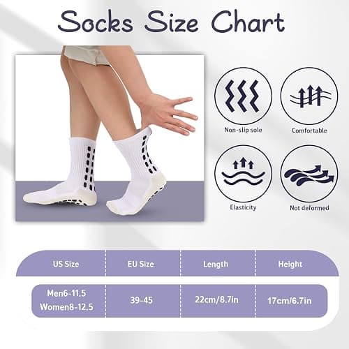Barrlves 6 Pairs Grip Soccer Socks Colorful Non Slip Sports Football Basketball Hospital Yoga Socks for Men Women thumbnail 7