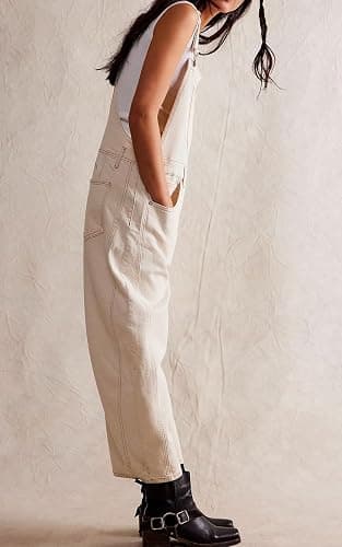 loveimgs Women Y2k Baggy Barrel Jeans Overalls Wide Leg Denim Pants Bib Overalls Jumpsuit Boyfriend Patchwork Jeans thumbnail 4