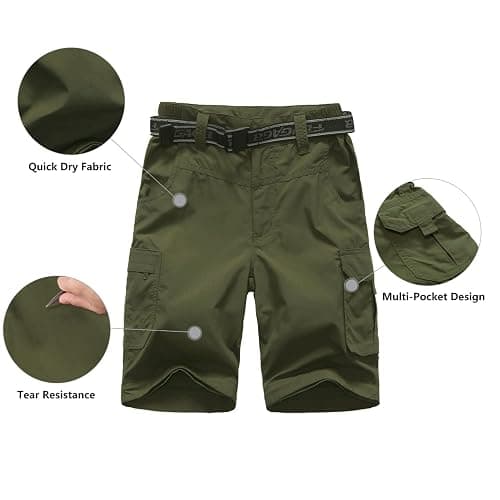 JOMLUN Boy’s Scout Pants Convertible Hiking Quick Dry Zip Off Pants Outdoor Climbing Casual Trouser Kids Youth Cargo Pants thumbnail 2