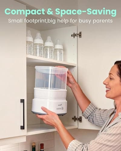 GROWNSY Bottle Sterilizer and Dryer, Compact Electric Steam Baby Bottle Sterilizer (Esterilizador de Biberones), Bottle Sanitizer for Baby Bottles, Pacifiers, Pump Parts thumbnail 9