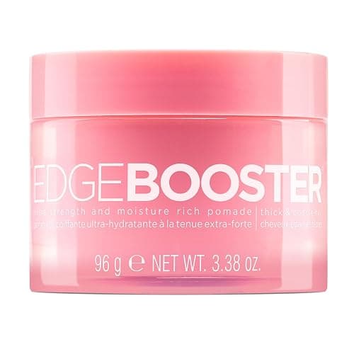 Style Factor Edge Booster Extra Strength & Moisture Rich Pomade | Strong Hold Edge Control Gel for Thick & Coarse Hair | High Shine, Non-Greasy Styling | Pink Sapphire, 3.38 oz - Image 1