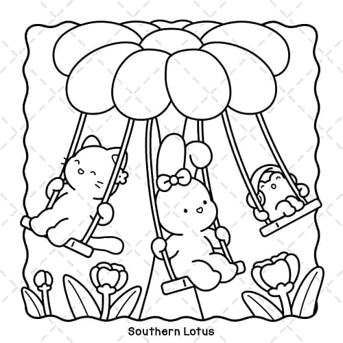 Little Friends: Coloring Book for Adults and Teens Featuring Fuzzy Animal Characters and Cute Besties in Cozy Moments and Daily Adventures for Relaxation (Cute & Easy Coloring) thumbnail 6