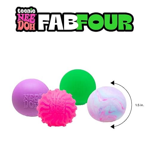 Schylling NeeDoh Teenie Fab Four Needoh 4 Pack - Sensory Squeeze Toy - 1.5" in Diameter - Colors May Vary thumbnail 7