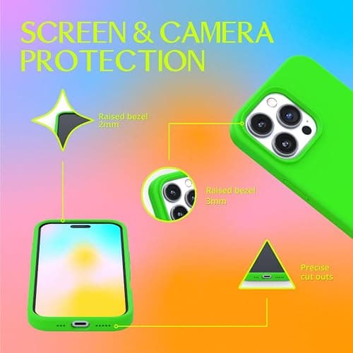 FELONY CASE - Apple iPhone 14 Pro Case - Neon Liquid Silicone, Soft Touch Slim Cover with Anti-Scratch Microfiber Lining, 360° Shockproof & Full Body Protection - (Green) thumbnail 4