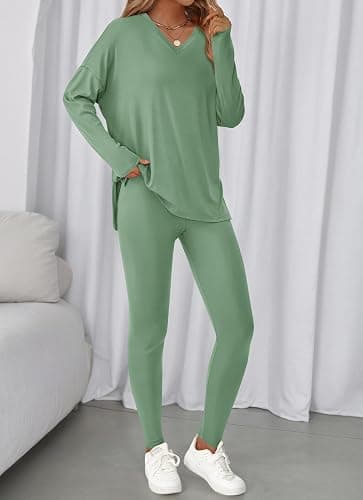 BTFBM Two Piece Sets for Women 2025 Casual Lounge Set Matching Oversized Shirts Leggings Workout Airport Travel Outfits thumbnail 4