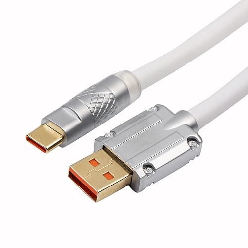 EPOMAKER Puff Aviator Coiled USB Cable, Type C Detachable Mechanical Gaming Keyboard Cable for Win/Mac/Gamers, Suitable for RT100/TH68 PRO/TH80 PRO/TH96/TH80 SE/CIDOO V65. etc(Puff White) thumbnail 6