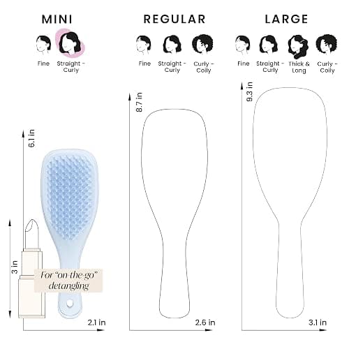 Tangle Teezer Ultimate Detangler Hairbrush, Eliminates Knots & Reduces Breakage, Mini Hair Brush for Travel, Small Hands & All Hair Types, Digital Lavender thumbnail 7