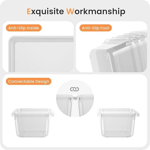 A-LuGei 【Military Grade】 Drawer Organizer, 【𝟱𝗦𝗶𝘇𝗲】 Makeup organizer, 【Holds 177 Items】 Bathroom Organizers and Storage, Organization and Storage, Desk Drawer Organizer for Vanity (Clear) thumbnail 6