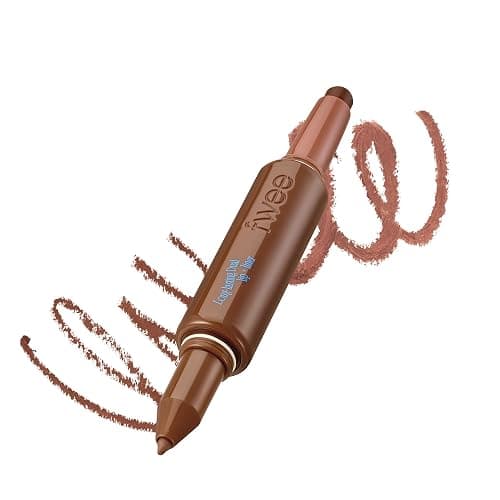 fwee Long Lasting Dual Coloring Stick Lip Liner, Spill Tea | All-in-one dual stick, Satin Finish | Smooth glide, Powerful fixing, Smudge-proof, Brown | 1.2g (04 Spill Tea) - Image 1