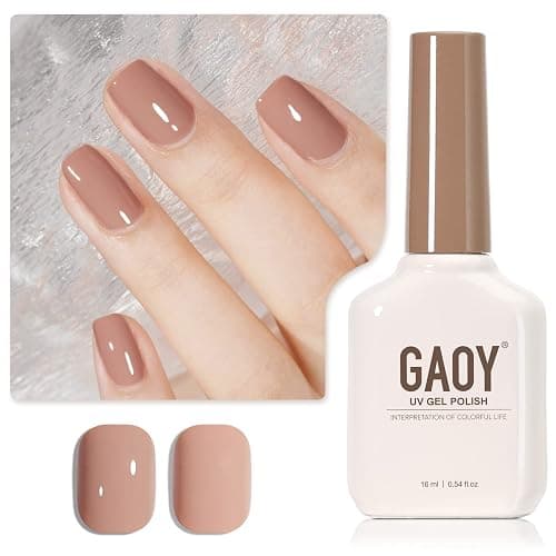 GAOY Nude Brown Gel Nail Polish, 16ml Soak Off Nautral Gel Polish for Nail Art DIY Manicure at Home, UV Light Cure Color 1505 - Image 1