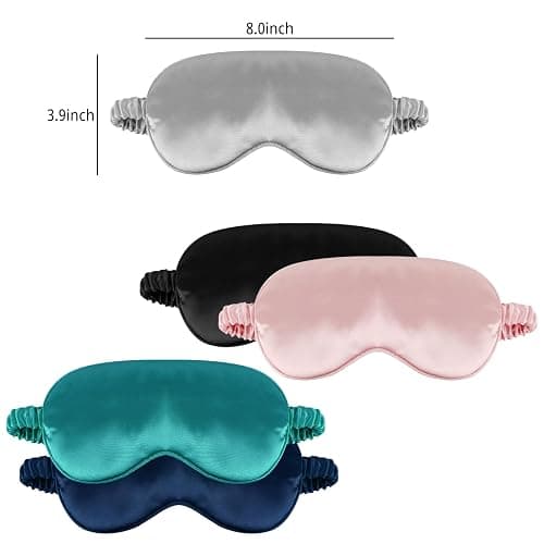 1 Pack Sleep Mask, Silk Eye Mask with Elastic Strap, Breathable Eye Mask for Sleeping,Travel, Girls, Women, Men (Pink) thumbnail 3