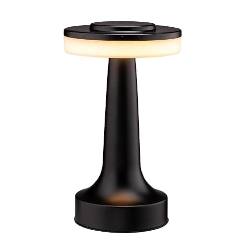 O’Bright Portable LED Table Lamp with Touch Sensor, 3-Levels Brightness, Rechargeable Battery Up to 48 Hours Usage, Night Light for Kids Nursery, Nightstand Lamp, Bedside Lamp (Matte Black) - Image 1