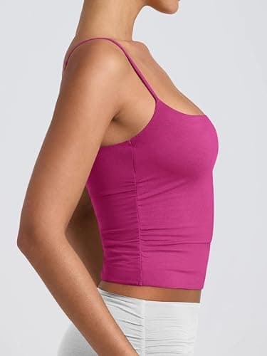 PINKMSTYLE Women's Basic Double Lined Scoop Neck Tank Tops Summer Cami Top | Adjustable Spaghetti Strap,Soft Skin Stretch,Slim Fit for Everyday Wear thumbnail 3