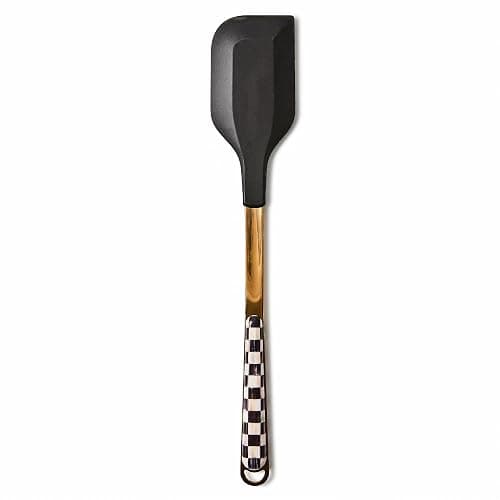 MACKENZIE-CHILDS Kitchen Spatula, Silicone Spatula for Cooking, Black-and-White Courtly Check - Image 1
