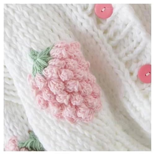 AISYBB Women's Sweet Japanese Strawberry Embroidered Knit Cardigan Top Korean Retro Elegant Cute Kawaii Coat thumbnail 5