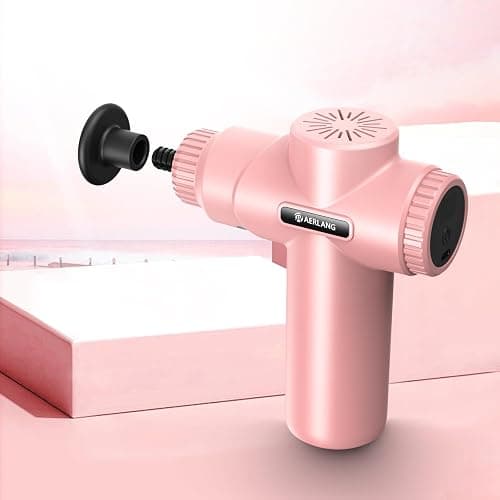 AERLANG Mini Massage Gun-Pink，Muscle Deep Tissue Massager Gun, Handheld Percussion Massager, Portable Quiet Massage Gun with Carry Case for Home Office Gym Motehr Day Gifts for Women Men Her thumbnail 5