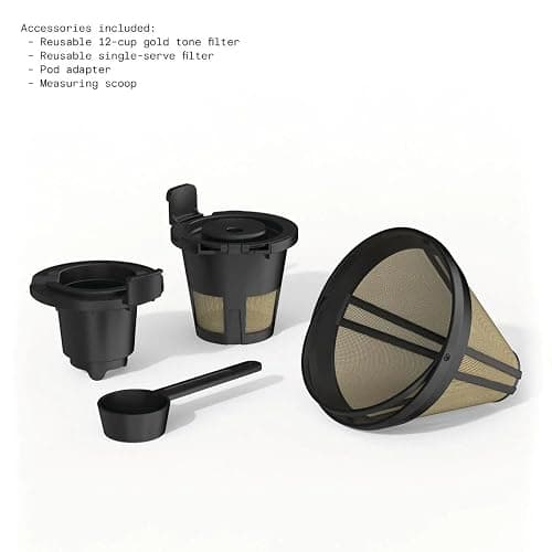 Beautiful Multi-Brew Coffee Maker – 12-Cup Carafe & Single-Serve Pod or Grounds, Iced Coffee Mode, Programmable Touch Display, Includes Filters (Porcini Taupe) thumbnail 9