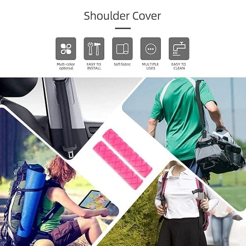 surpassme Car Seat Belt Pads Cover, 2 Pack Seat Belt Shoulder Strap Covers Protector to Release Stress to Your Neck and Shoulder for a Safety Driving (Pink) thumbnail 5