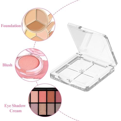 Empty Lipstick Palette 2 Pieces Empty Makeup Palette Empty Lipstick Box Portable Eyeshadow Pan DIY Eyeshadow Powder Blush Lipstick Palette Dispensing Storage Boxes Transparent Container thumbnail 3