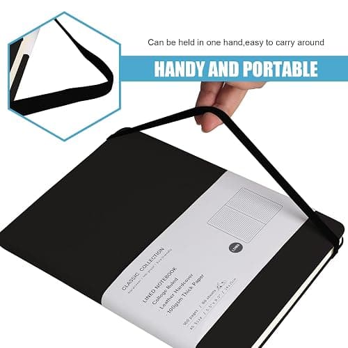 EMOMAS Lined Journal Notebook – Hardcover Notebook for Men & Women – Journals for Writing, Work, School, Home & Daily Notes, 160 Pages – Medium A5, 5.7"x8", 100 gsm Thick Paper (Black)​ thumbnail 5