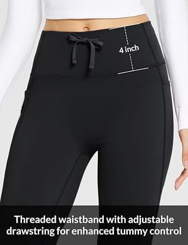 baleaf Women's Fleece Lined Pants Winter Thermal Warm Bootcut Flare Leggings Hiking Yoga Pants with Zip Pockets Cold Weather thumbnail 6