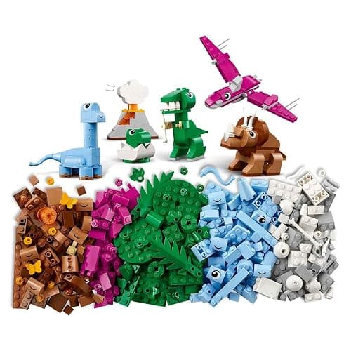 LEGO Classic Creative Dinosaurs Set, Building Toys for Kids, Assorted Bricks for Imaginative Play, Includes T. Rex, and Triceratops Dino Figures, Birthday Gift for 5 Plus Year Old Boys and Girls 11041 thumbnail 5