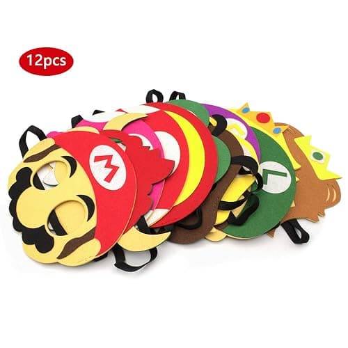 12Pcs Felt Mask, Birthday Game Themed Masks, Cosplay Party Masks, Felt Masks, Children's Party Masks, Character Masquerade, Halloween Dress Up Party Supplies for Boys and Girls Role Play thumbnail 8