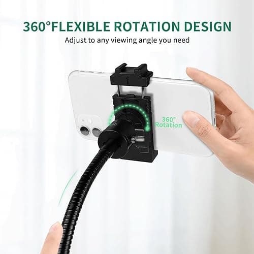 KAVAVO Adjustable Gooseneck Cellphone Holder,Overhead Phone Mount,Table Top Teaching Online Stand for Live Streaming and Online Video and Food Crafting Demo Drawing Sketching Recording. thumbnail 7