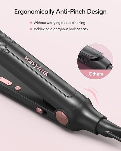 Wavytalk 3/10" Small Flat Iron, Pencil Flat Iron for Short Hair, Pixie Cut and Bangs, Curling Iron for Short Hair, Mini Hair Straightener for Edges with Anti-Pinch Design, Tiny Hair Straightener thumbnail 3