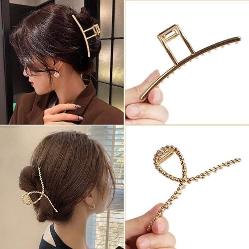 ANBALA Gold Hair Clips, Metal Large Claw Clips for Thick Hair Big Jaw Clips for Hair, Butterfly Hair Clips Hair Accessories for Women thumbnail 4