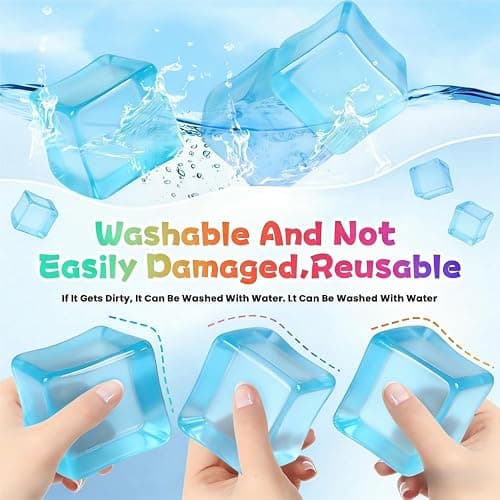 Soft Rubber Squeeze Toys, Exquisite Cube, Cooling Cube Toy, Stress-Relief Toy，Squeeze Cube Balls for Children and Adults to Relieve Anxiety and Stress; Exquisite Cube Ball Set (with Box) – Blue thumbnail 6
