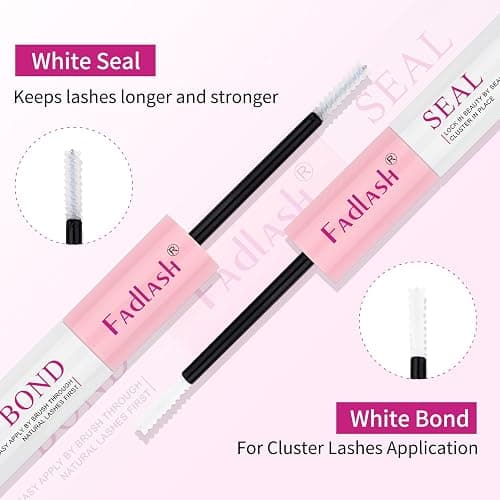 FADLASH Lash Bond and Seal 10ml Individual Lashes Glue and Seal Super Strong Hold DIY Lash Extension Kit Hold 48-72 Hours Waterproof Cluster Lash Glue Eyelash Extension Kit thumbnail 5