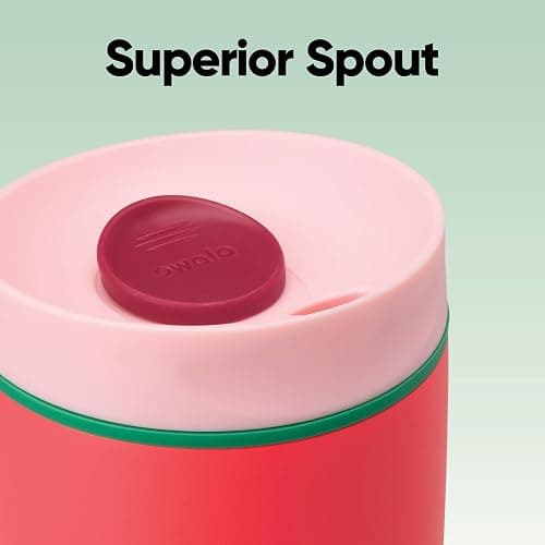 Owala SmoothSip Slider Insulated Stainless Steel Coffee Tumbler, Reusable Iced Coffee Cup, Hot Coffee Travel Mug, BPA Free 12 oz, Pink/Red (Strawberry Fields) thumbnail 5
