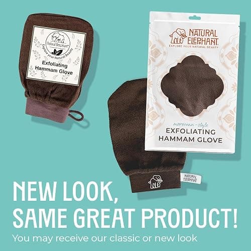 Natural Elephant Exfoliating Hammam Glove | Authentic Moroccan Kessa Body Scrub Mitt for Spa-Quality Skin Renewal (Chocolate Brown Single) thumbnail 7