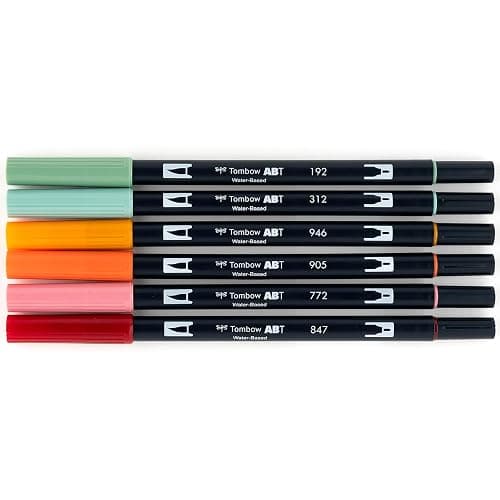Tombow 56229 Dual Brush Pen Art Markers Pumpkin Spice 6-Pack thumbnail 2