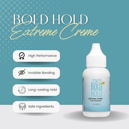 The Hair Diagram - Bold Hold Extreme Creme Reloaded - Strong Hold Glue for Lace Front Wigs and Hair Systems - Invisible Bonding - Non Toxic - No Odor or Latex - Humidity & Water Resistant- 1.3oz thumbnail 4