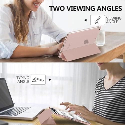 Moko Case for iPad 10.2 iPad 9th Generation 2021/ iPad 8th Generation 2020/ iPad 7th Generation 2019, Slim Stand Hard Back Shell Smart Cover Case for iPad 10.2 inch, Auto Wake/Sleep, Rose Gold thumbnail 6