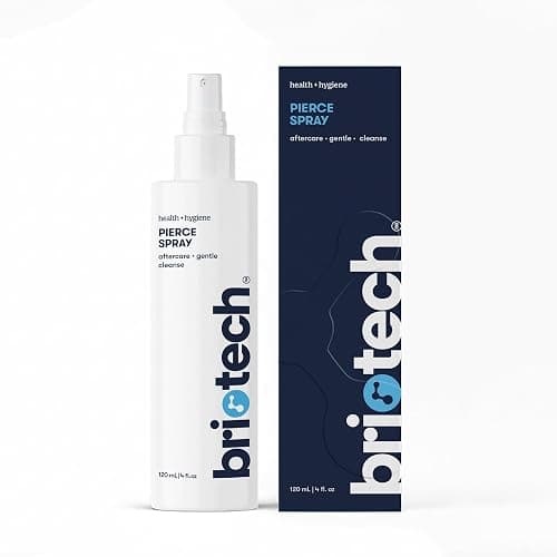 BRIOTECH Pierce Spray, Hypochlorous Acid, Gentle Piercing Aftercare, Calm Redness & Itch, Reduce Bumps, HOCl Saline Spray, Contact Free, No Rinse or Residue, Alcohol Free, 4 fl oz - Image 1