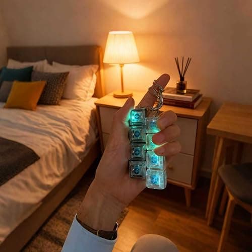 2 Pack Keyboard Fidget Keychain,Keyboard Button Finger Clicker for Anxiety Relief (Transparent) thumbnail 8