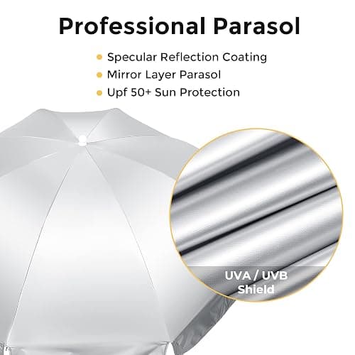 G4Free UPF 50+ Universal Clamp On Umbrella Adjustable Outdoor UV Protection Beach Chair Umbrella for Strollers, Wheelchairs, Patio Chairs, and Golf Carts thumbnail 5