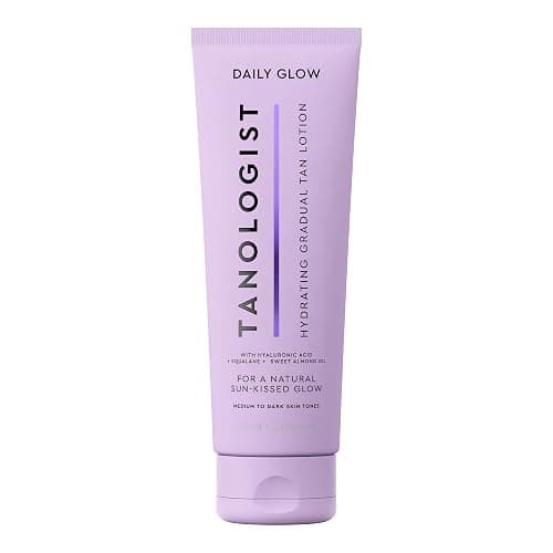 Tanologist Hydrating Daily Glow Body Lotion- Medium/Dark, Gradual Tanning Lotion, No Fake Tan Smell, Streak-Free & Natural Looking Self Tanner, Moisturizing, Vegan, 8.45 fl. oz/250 ml Tube - Image 1
