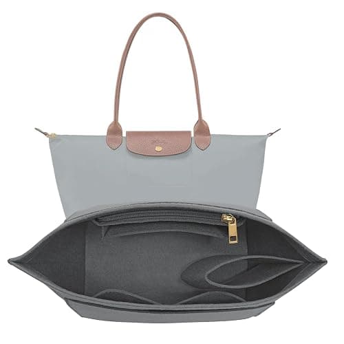 LOUKAYCCI Felt Organizer Compatible with longchamp le pliage L Handbag Insert (Large,Gary) - Image 1